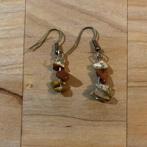 Elegant Jasper and GoldStone Drop Earrings
